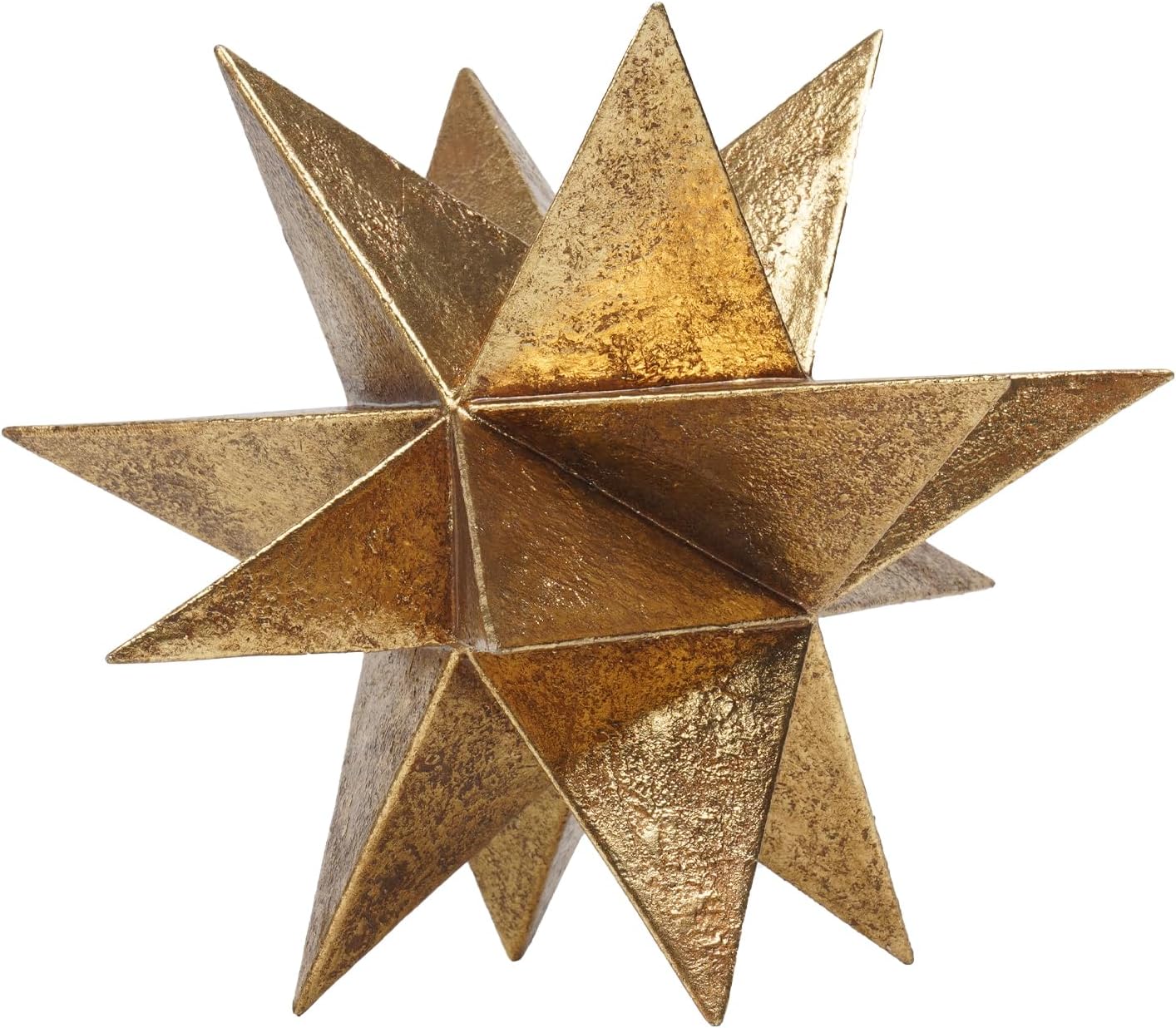 Braxio Modern Style Indoor Home Decor – Resin Gold Multi-Angle Stars Abstract Geometric Sculpture for Living Room Office Desk Bookshelf Table Decor Home Decorations 7 * 7 * 6 Inch