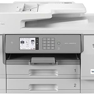 Brother INKvestment Tank Color All in One Printer for Small Business with 11 x 17 in Scanning, Wireless Printing, and Triple Layer Security - Up to 1-Year of Ink Included (MFC-J6955DW)