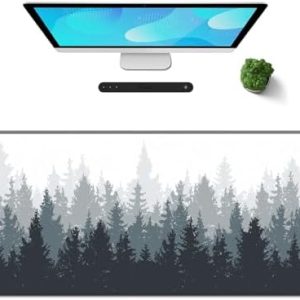 Galdas Gaming Mouse Mat Forest Background Pattern XXL XL Large Mouse Mat Long Extended Mouse Pad Desk Mat Non-Slip Rubber Mice Pads Stitched Edges Thin Pad (31.5 x 11.8 x 0.12 Inches) Tree