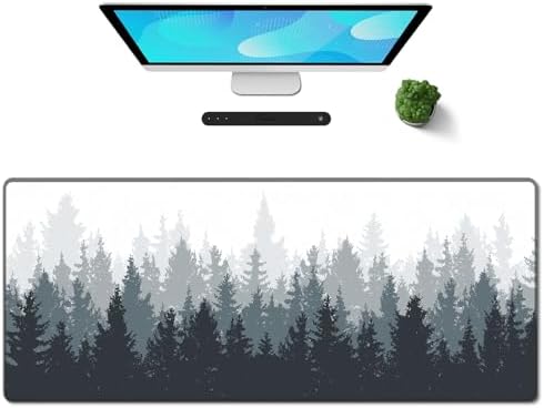 Galdas Gaming Mouse Mat Forest Background Pattern XXL XL Large Mouse Mat Long Extended Mouse Pad Desk Mat Non-Slip Rubber Mice Pads Stitched Edges Thin Pad (31.5 x 11.8 x 0.12 Inches) Tree