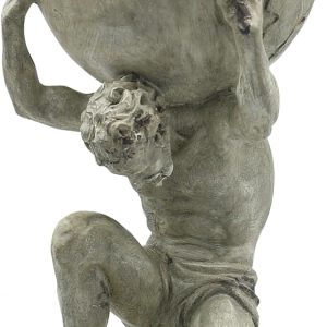 Lukitas Atlas Holding Up World Statue and Sculpture, Lifting The Earth Figurine Decor, Creative Ornament for Home Office Living Room, Resin 11.5''